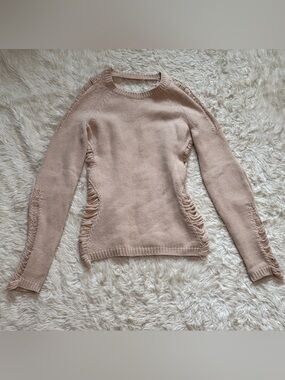 Altuzarra Cashmere Wool Deconstructed Knit Sweater in Blush Cream - Size 4